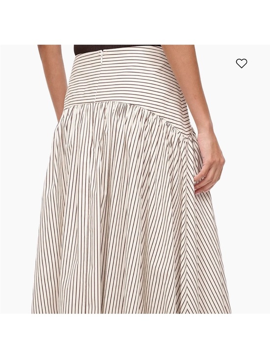 STAUD Dresses & Skirts - Staud procida Striped Cream and navy Midi Skirt size 4 like new